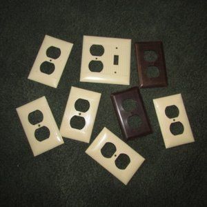 8 MCM Vintage bakelite Switch outlet covers USA